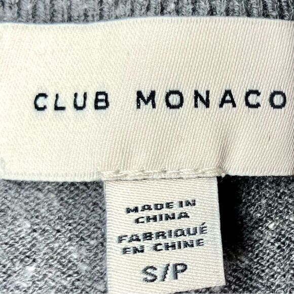 Club Monaco Wool/Silk Blend Henley Sweater in Grey Heather Women’s S - Picture 4 of 7